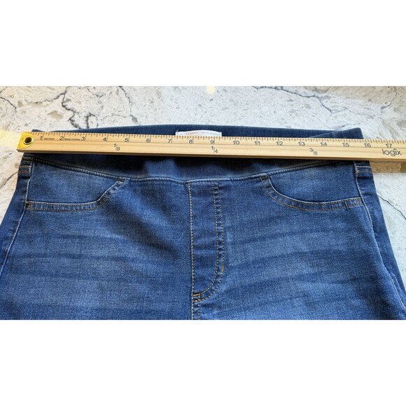 LC Lauren Conrad Womens Lightly Distressed Denim Jeggings Size 12 Blue Stretch - Picture 9 of 10